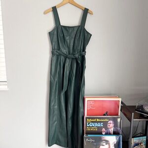 Anthropologie vegan leather jumpsuit